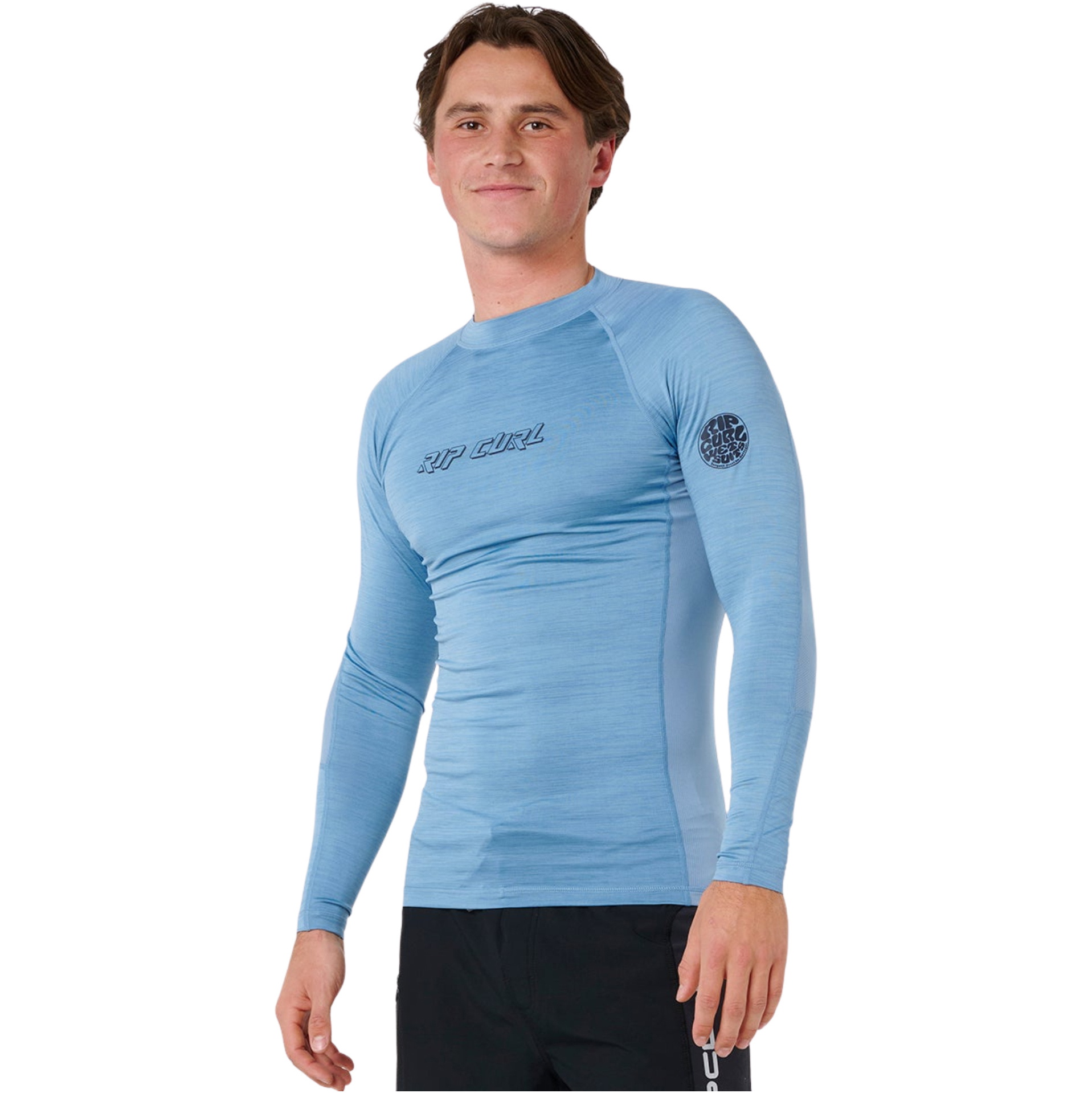 2026 Rip Curl M&auml;nner Dawn Patrol UPF Performance Langärmeliges Lycra-Trikot 16BMRV - Faded Denim